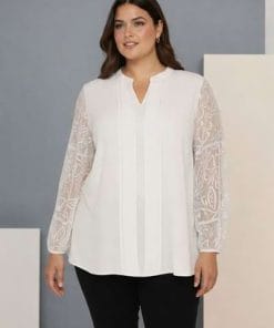 Alphine Bluse fra Cassiopeia – Råhvid Plus Size Bluse