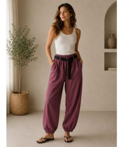 Anne powerstretch-bukser fra Janne K – Mørk Dusty Rose