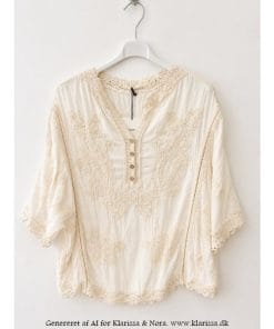 Asta broderi bluse creme