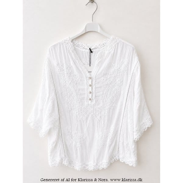 Asta broderi bluse hvid