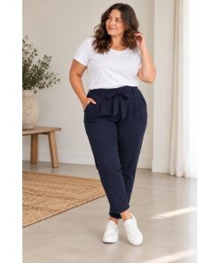 Belt pants fra DNY. Navy