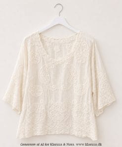 Boho Broderibluse. Creme