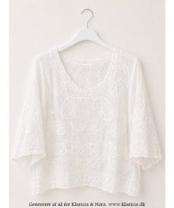 Boho Broderibluse. Hvid