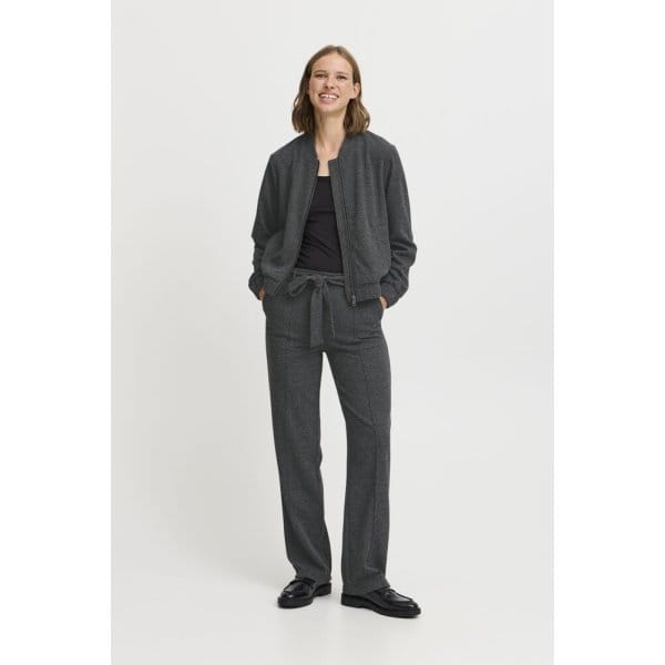 ByRowan Belt Pants fra b.young – grå grove bukser