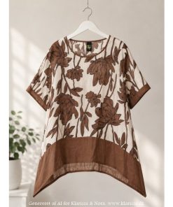 Camelia bluse detalje. Brun