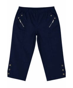 Cille capri-bukser detalje. Navy