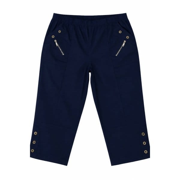 Cille capri-bukser detalje. Navy