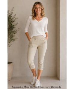Cille capri-bukser fra Vanting. Beige