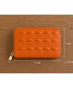 Croco Zip kortholder . Cognac