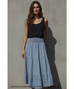 Dala nederdel i lys denimlook – feminin maxinederdel