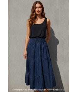 Dala nederdel i mørk denimlook – feminin maxinederdel