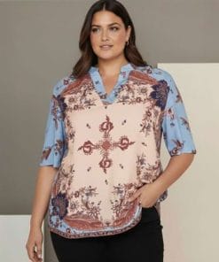 Ebinette bluse fra Cassiopeia – plus size bluse med print