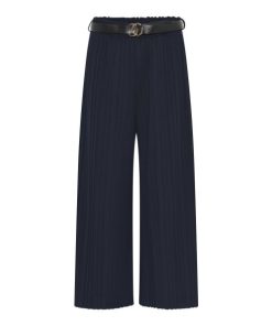 Flare plisse pants detalje