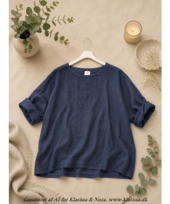 Freja bluse detalje. Blå