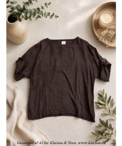 Freja bluse detalje. Brun