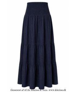 Alternative view of Gira nederdel fra Ofelia – feminin nederdel med smocktalje. Navy