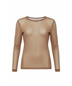 Gitti mesh bluse. Beige