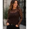 Glira Mesh bluse fra Ofelia. Brun.