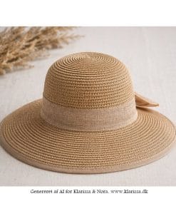 Florence solhat fra Janne K – beige sommerhat med sløjfe - Billede 2