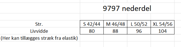 Mål 9797 nederdel
