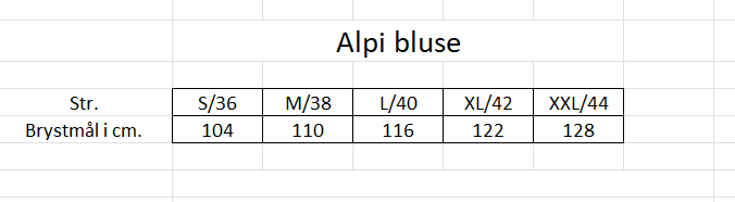 Mål Alpi bluse