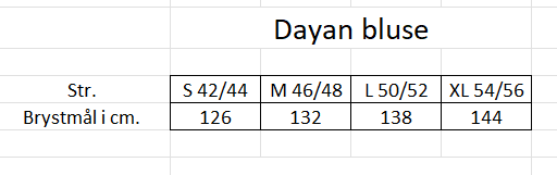 Mål Dayan bluse