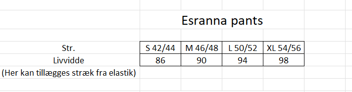 Mål Esranna pants
