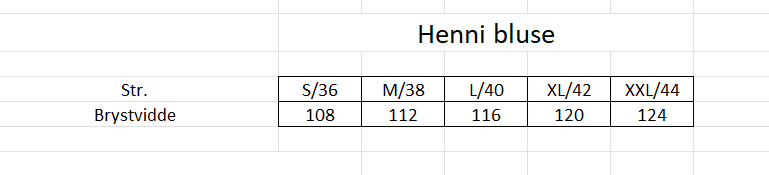 Mål Henni bluse