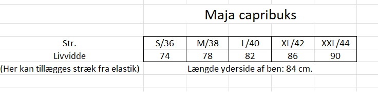 Mål Maja Capri buks