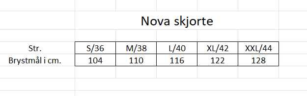 Mål Nova skjorte (1)