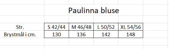 Mål Paulinna bluse