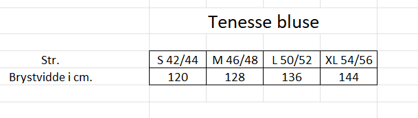 Mål Tenesse bluse