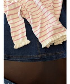 Musa pullover fra Ofelia – creme strik med lyserøde striber - Billede 3