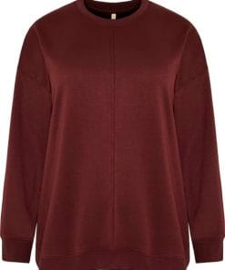 Rimel o-neck bluse fra Ofelia. Bordeaux (1)