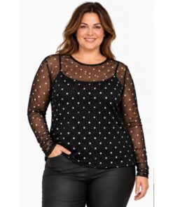 Sahara Mesh bluse fra Vanting PLUS