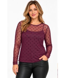 Sara mesh bluse fra Vanting. Blomme