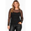 Sara mesh bluse fra Vanting. Sort