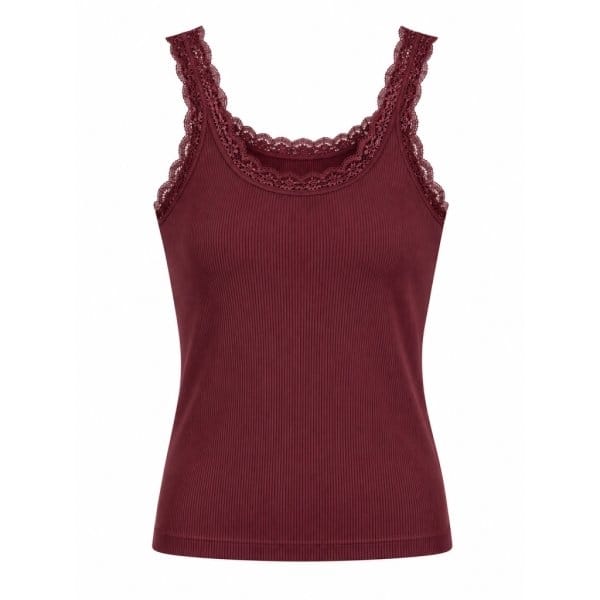Sømløs top detalje bordeaux