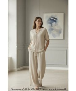 Tona crepe viskose pants – beige bukser i let og elegant